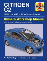Citroen C2 Petrol & Diesel (2003-2010) Haynes Repair Manual Printed Book Front Cover