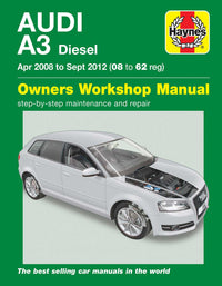 Audi A3 Diesel (Apr 2008-Sept 2012) Haynes Repair Manual Printed Book Front Cover