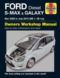 Ford S-MAX & Galaxy Diesel (Mar 2006-July 2015) Haynes Repair Manual Printed Book Front Cover
