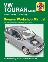 Volkswagen Touran Diesel (2003-2015) 03 to 65 Haynes Repair Manual Printed Book Front Cover