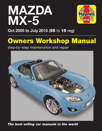 Mazda MX-5 (Oct 2005-July 2015) 55 to 15 Haynes Repair Manual Printed Book Front Cover