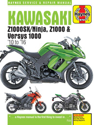Kawasaki Z1000, Z1000SX & Versys (2010-2016) Haynes Repair Manual Printed Book Front Cover