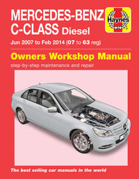 Mercedes-Benz C-Class Diesel (Jun 2007-Feb 2014) 07 to 63 Haynes Repair Manual Printed Book Front Cover