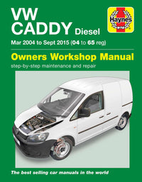 Volkswagen Caddy Diesel (Mar 2004-Sept 2015) 04 to 65 Haynes Repair Manual Printed Book Front Cover