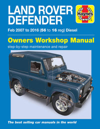 Land Rover Defender Diesel (Feb 2007-2016) 56 to 16 Haynes Repair Manual Printed Book Front Cover