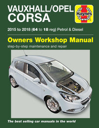 Vauxhall/Opel Corsa Petrol & Diesel (2015-2018) 64 to 18 Haynes Repair Manual Printed Book Front Cover