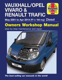Vauxhall/Opel Vivaro & Renault Trafic Diesel May 2001-Apr 2014 (Y to 14 reg) Haynes Repair Manual Printed Book Front Cover