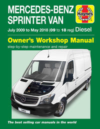 Mercedes-Benz Sprinter Diesel Vans July 2009-May 2018 (09 to 18 reg) Haynes Repair Manual Printed Book Front Cover