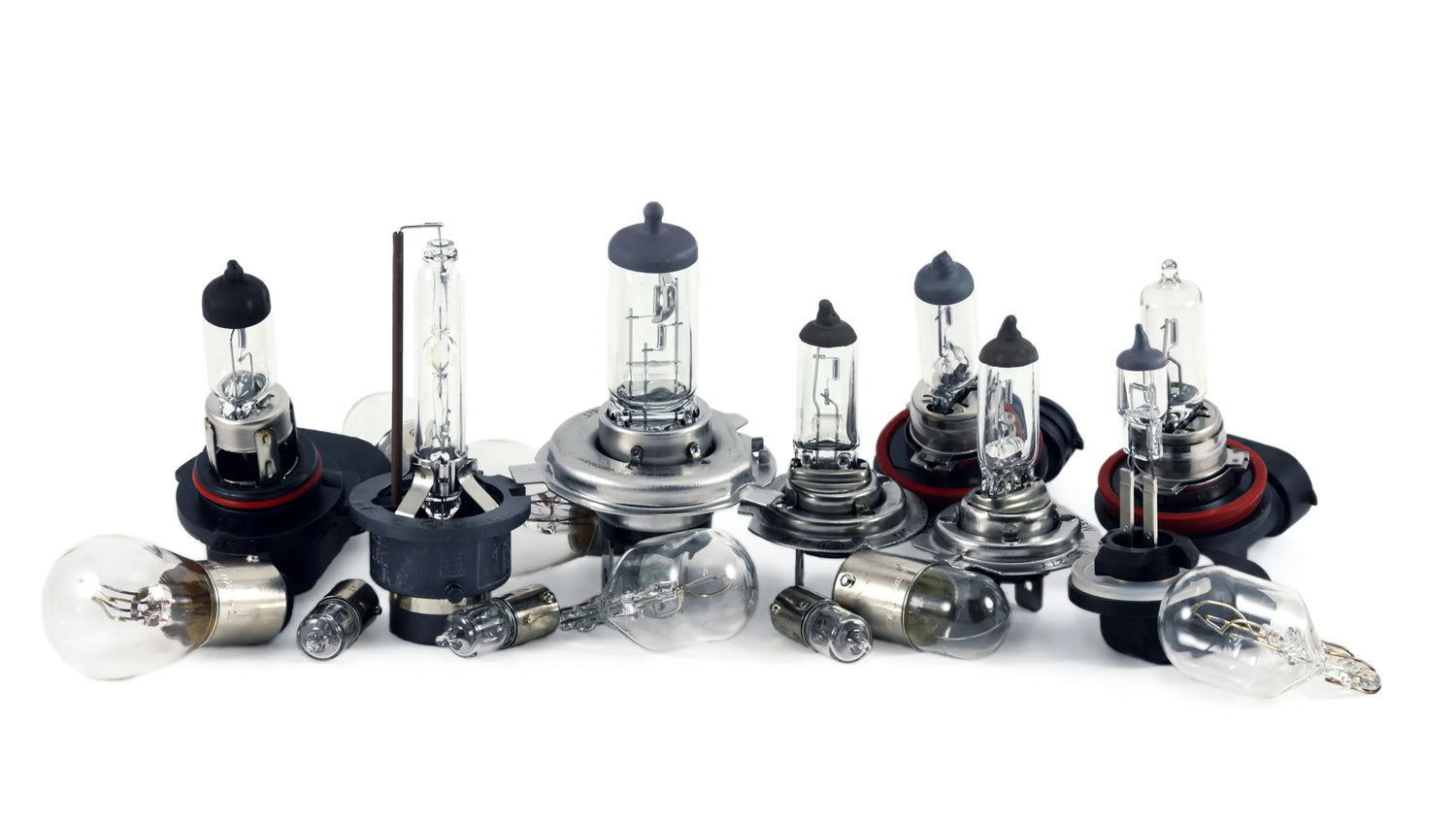 Selection of car light bulbs dipped headlight bulbs