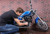 Checking a motorcycle