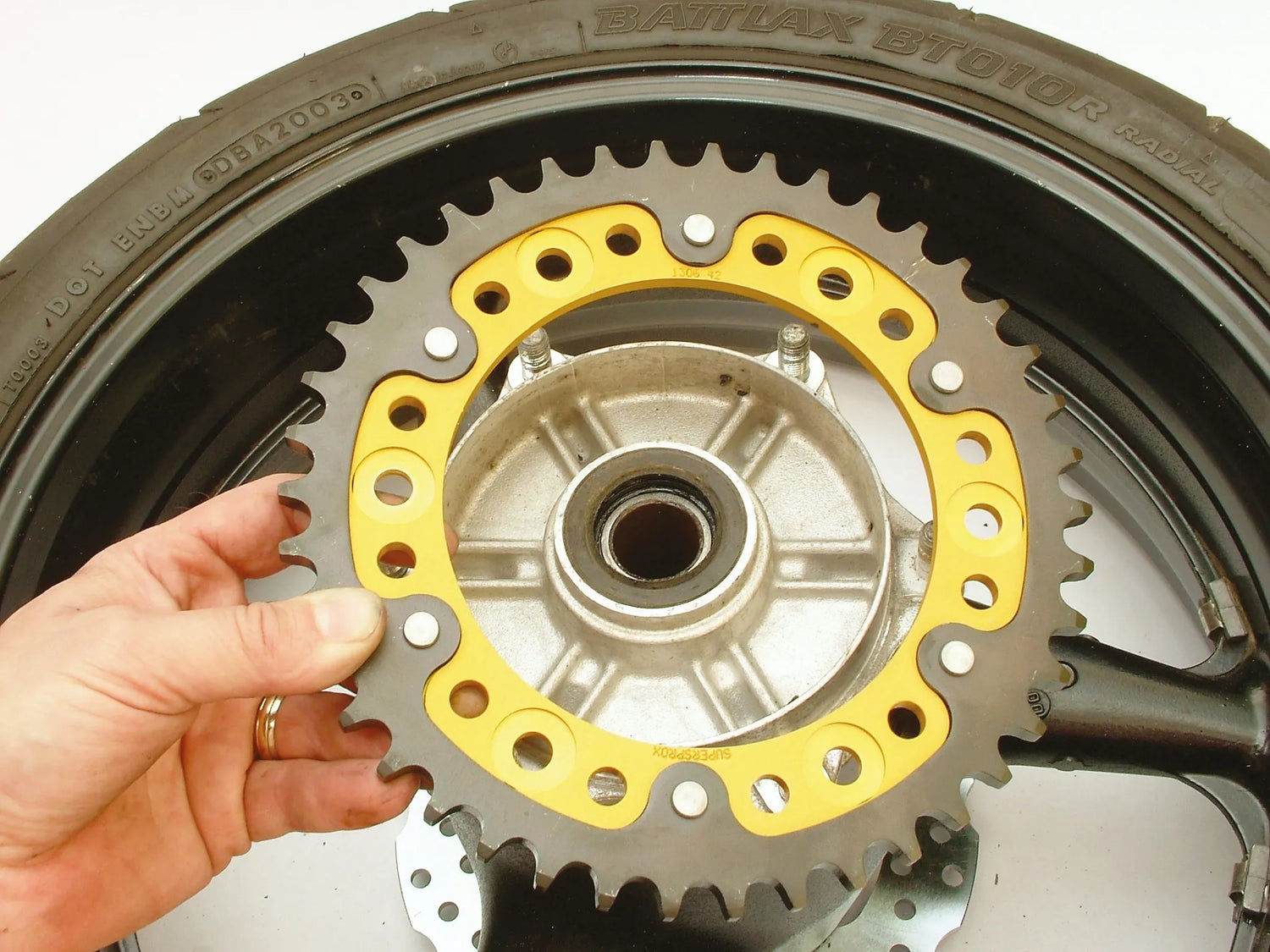 New sprocket for motorbike