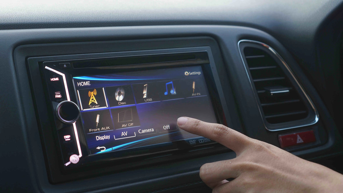 A car stereo with double-DIN touchscreen