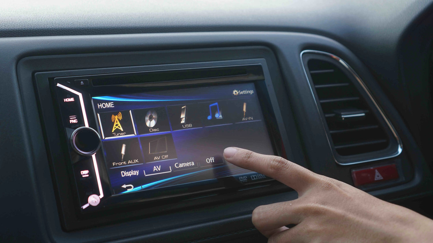 A car stereo with double-DIN touchscreen