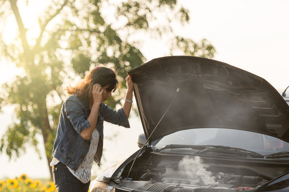 Steam coming from car engine