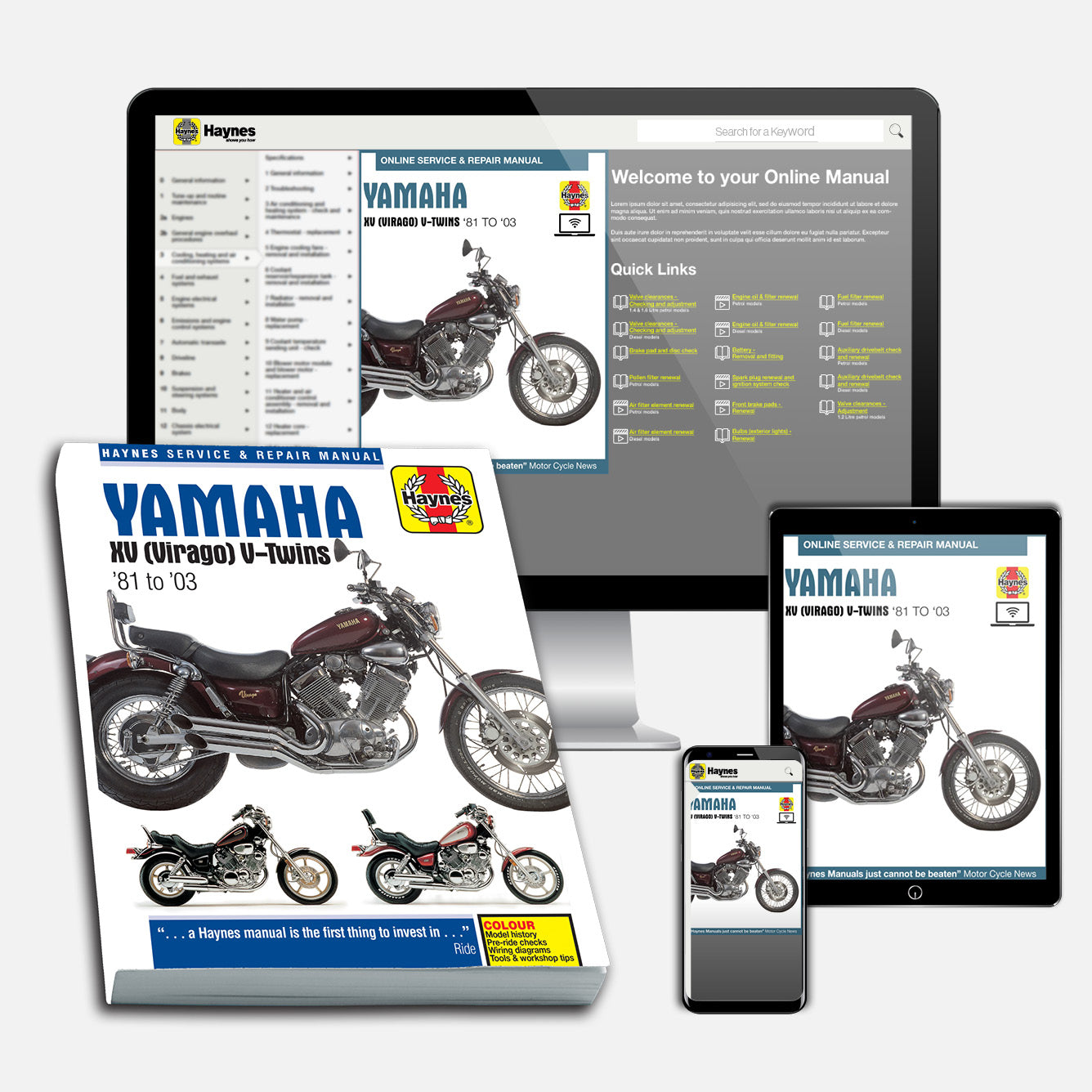 Yamaha XV Virago (1981-2003) Haynes Repair Manual – Haynes Manuals