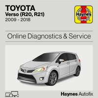 Toyota Verso (R20, R21) 2009 to 2018 Haynes Online Diagnostics & Service Guide