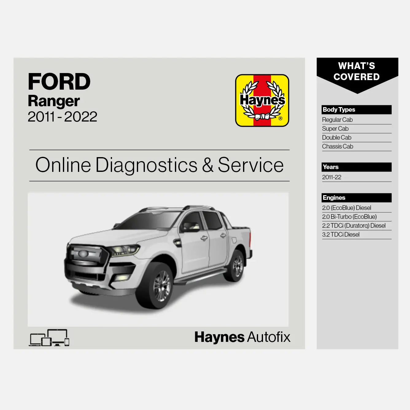 Ford Ranger 2011 to 2022 Haynes Online Diagnostics & Service Guide
