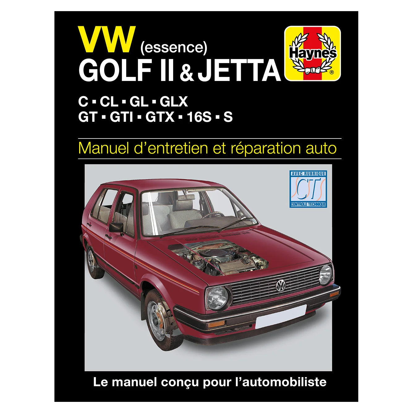 VW Golf II & Jetta repair manual cover with a red car on a white background