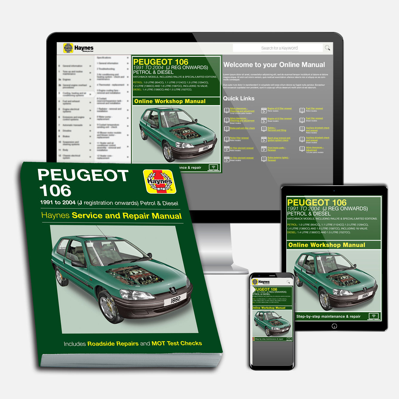 Peugeot 106 Petrol & Diesel (1991-2004) Haynes Repair Manual