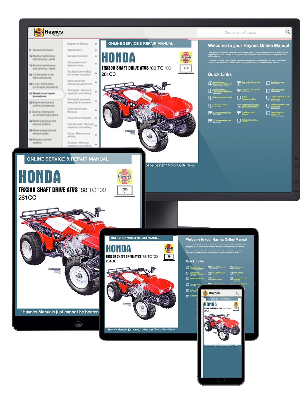 Honda TRX300 Shaft Drive ATVs (1988-2000) Haynes Repair Manual