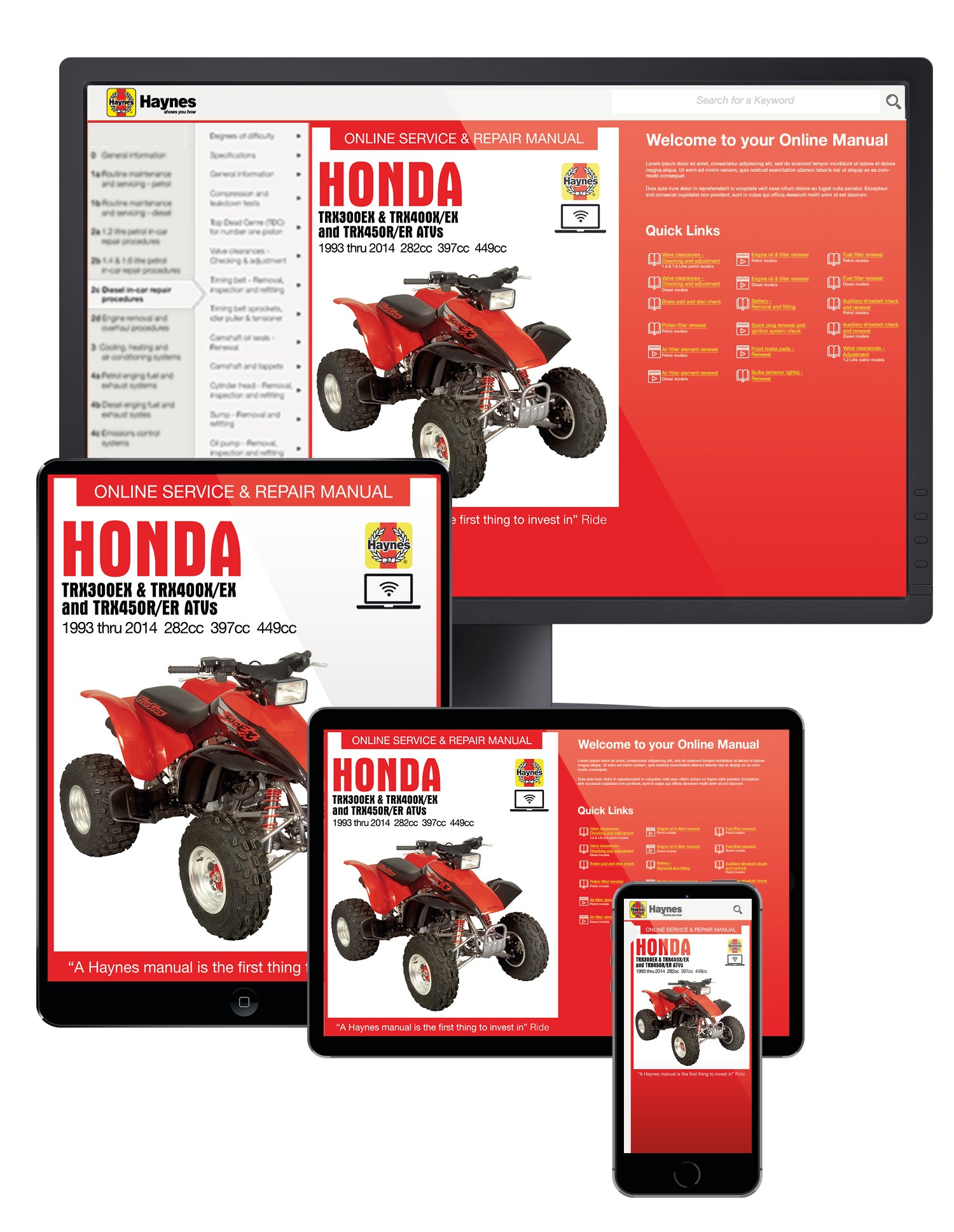 Honda TRX300EX, TRX400EX & TRX450R/ER ATVs (1993-2014) Haynes Repair Manual