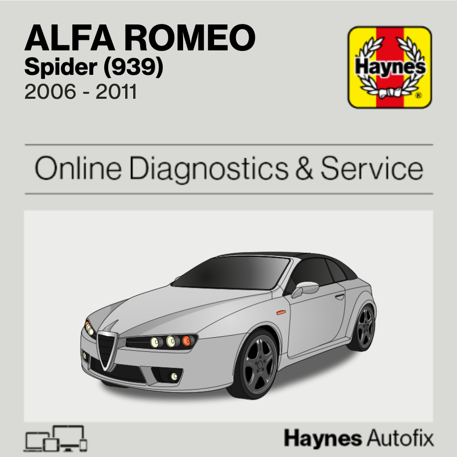 Alfa Romeo Spider (939) 2006 to 2011 Haynes Online Diagnostics & Service Guide