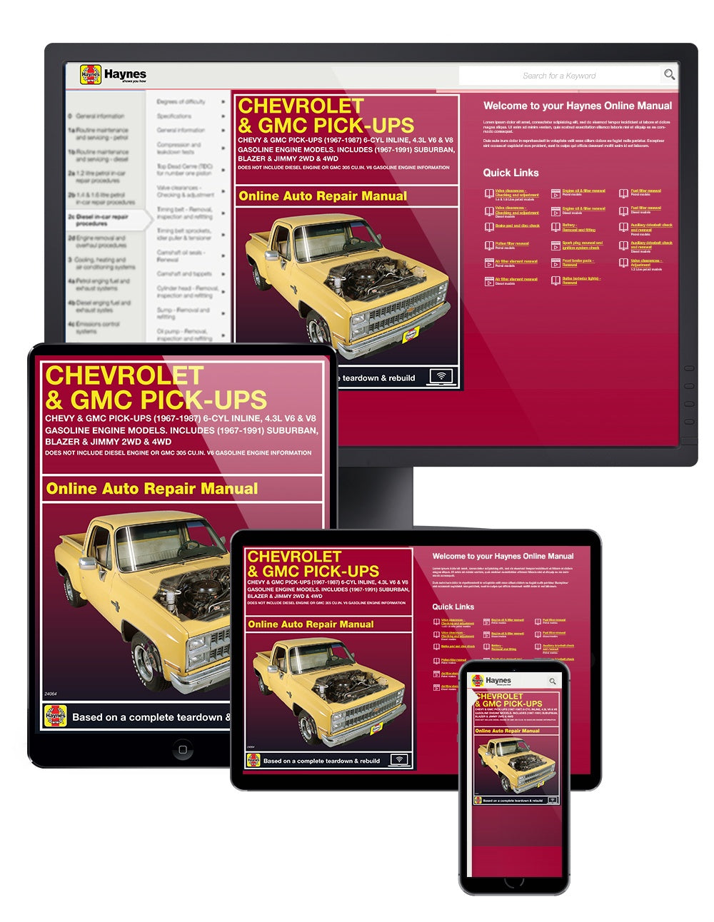 Chevrolet & GMC 4.3L V6 & V8 petrol pick-ups (1967-1987) & Suburban, Blazer & Jimmy (1967-1991) Haynes Repair Manual (USA)