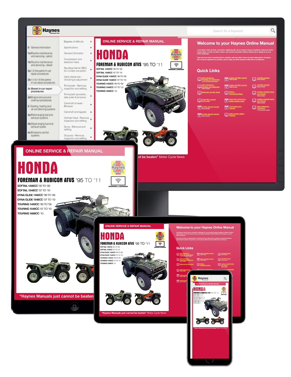 Honda ATVs Foreman & Rubicon (1995-2011) Haynes Repair Manual