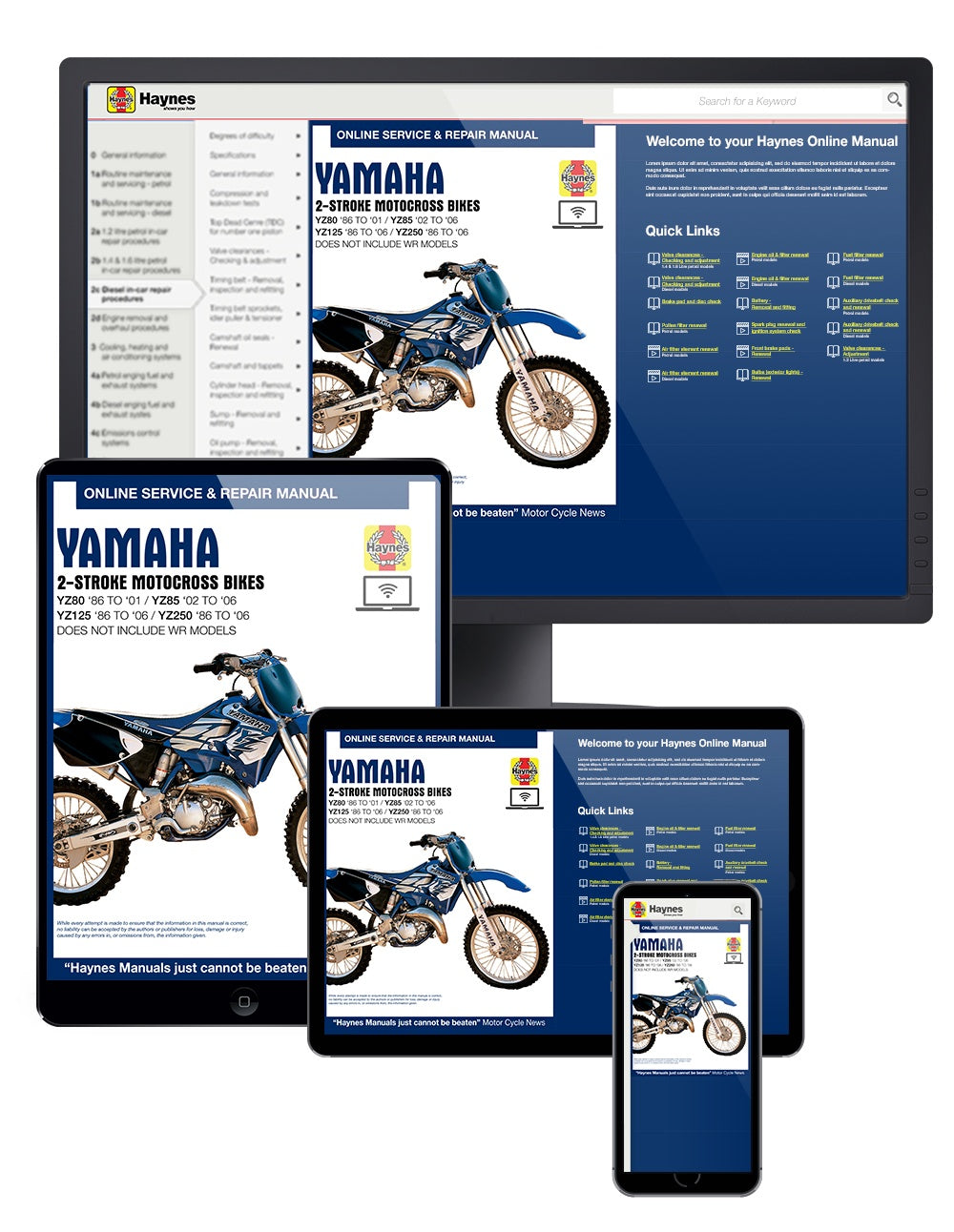 Yamaha 2-stroke Motocross Bikes (1986-2006) Haynes Repair Manual