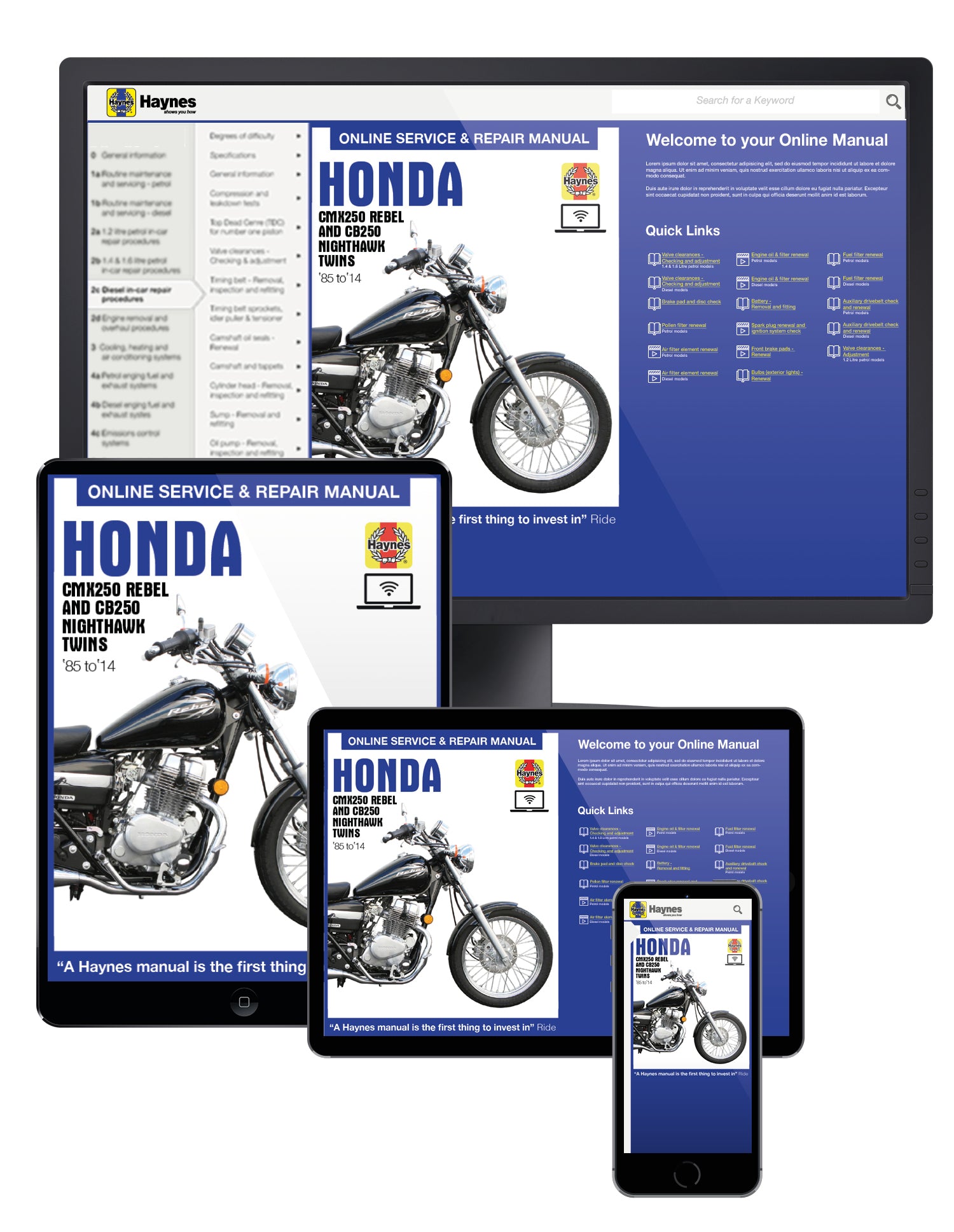 Honda CMX250 Rebel & CB250 Nighthawk Twins (1985-2016) Haynes Repair Manual