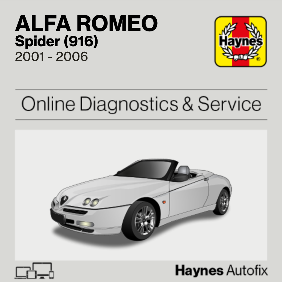 Alfa Romeo Spider (916) 2001 to 2006 Haynes Online Diagnostics & Service Guide