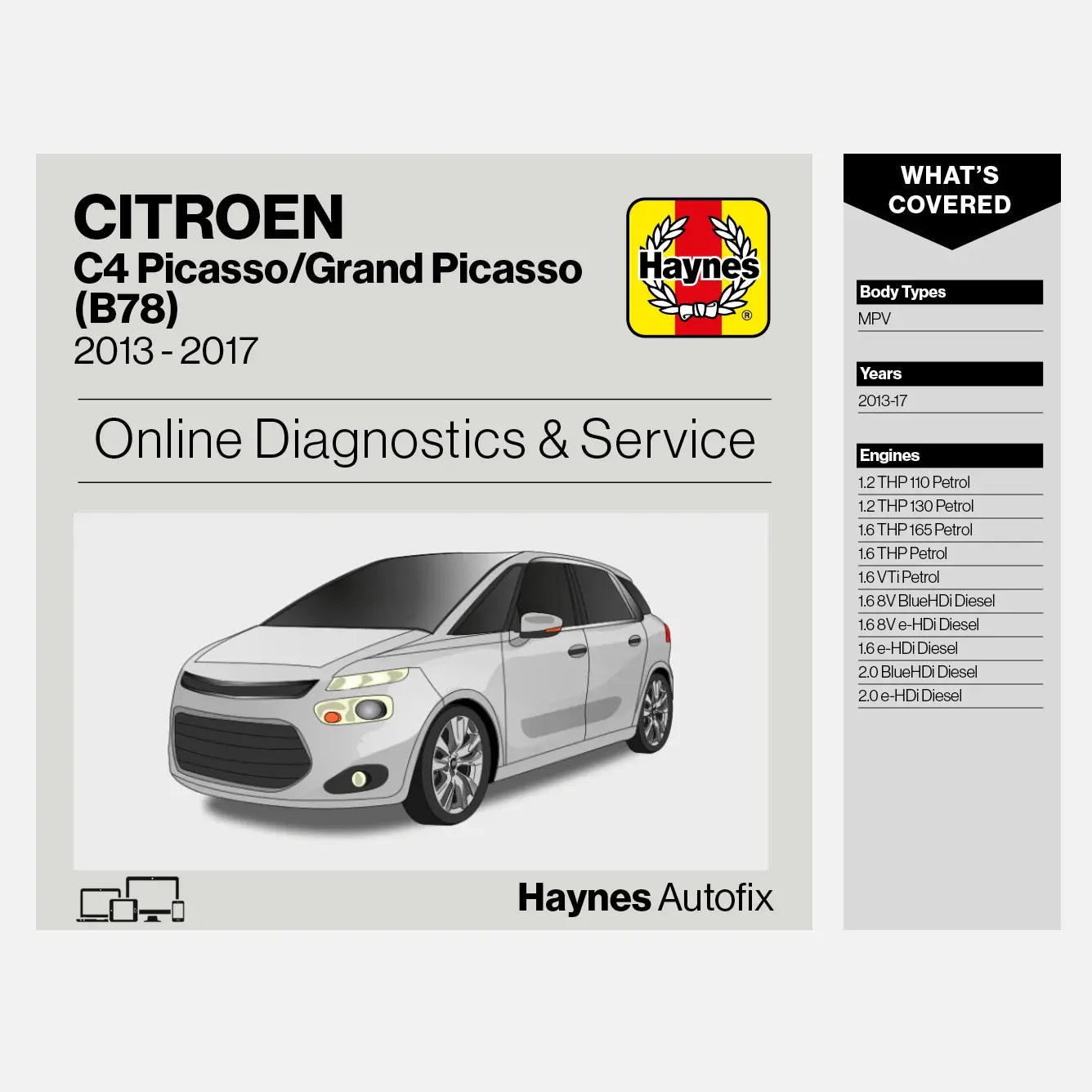 Citroen C4 Picasso /Grand Picasso (B78) 2013 to 2017 Haynes Online Diagnostics & Service Guide