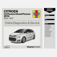 Citroen C4 Picasso /Grand Picasso (B78) 2013 to 2017 Haynes Online Diagnostics & Service Guide