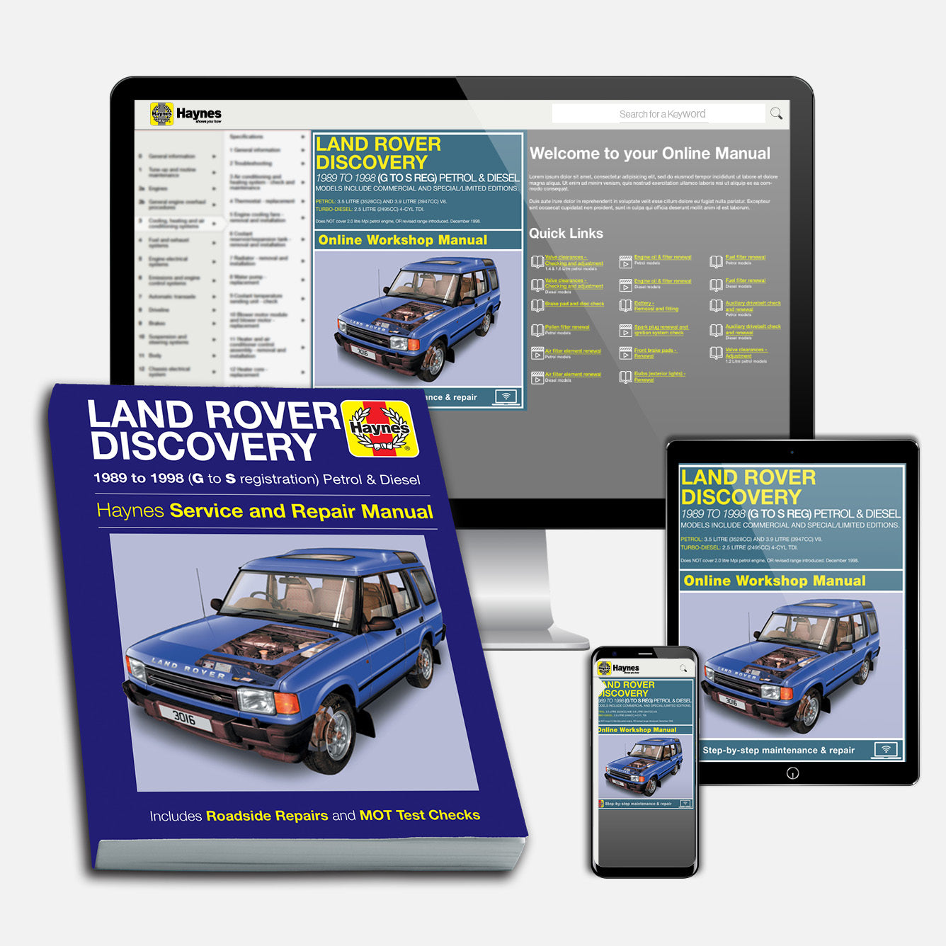 Land Rover Discovery Petrol & Diesel (1989-1998) Haynes Repair Manual
