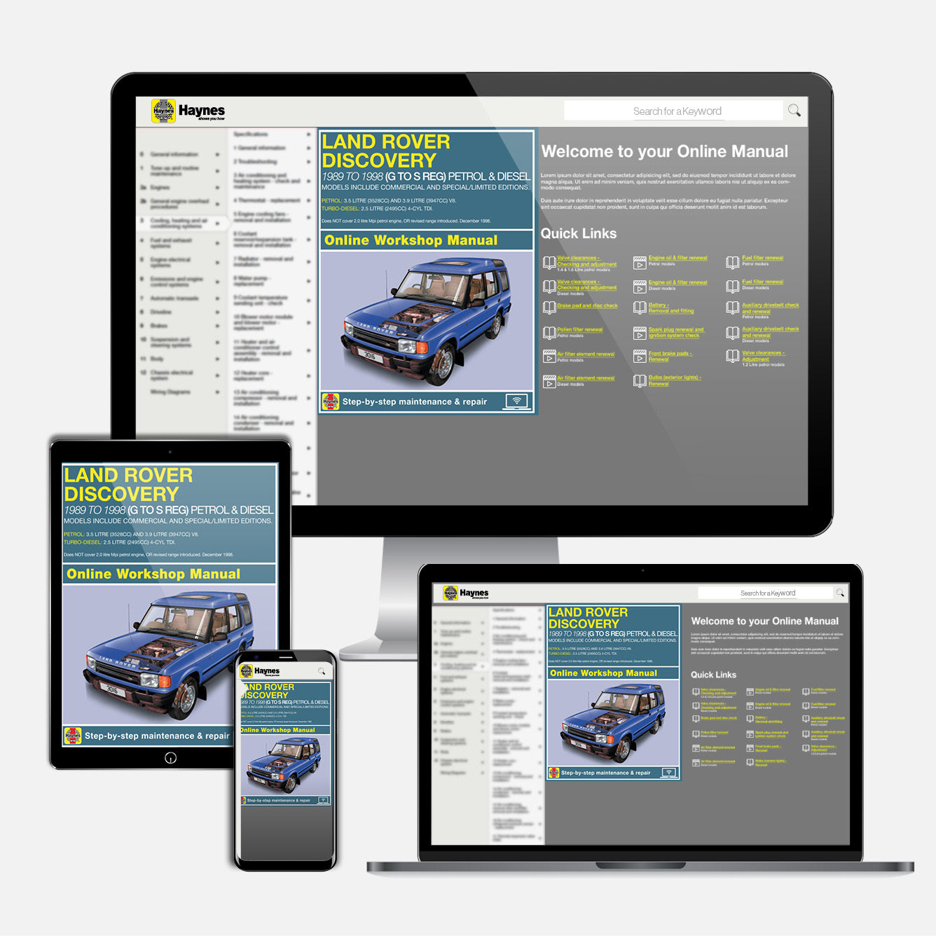 Land Rover Discovery Petrol & Diesel (1989-1998) Haynes Repair Manual