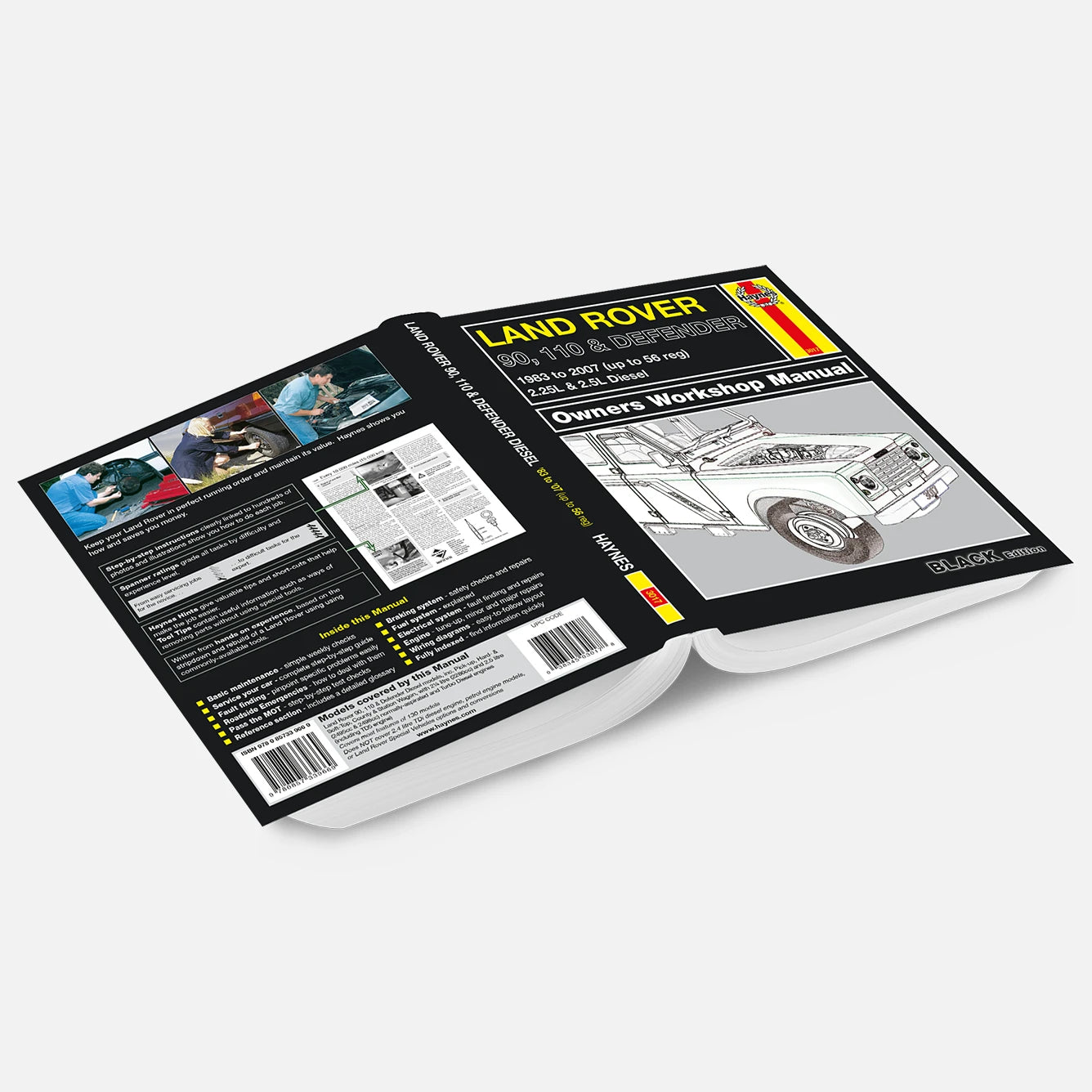 Land Rover workshop manual on a white background