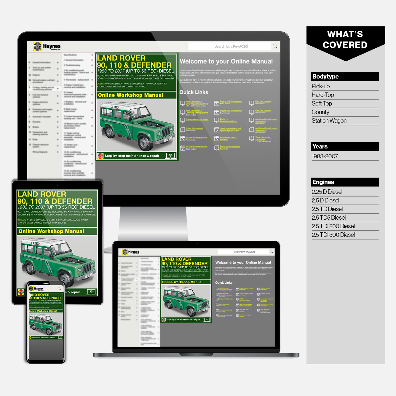 Land Rover 90, 110 & Defender Diesel (1983-2007) Haynes Repair Manual