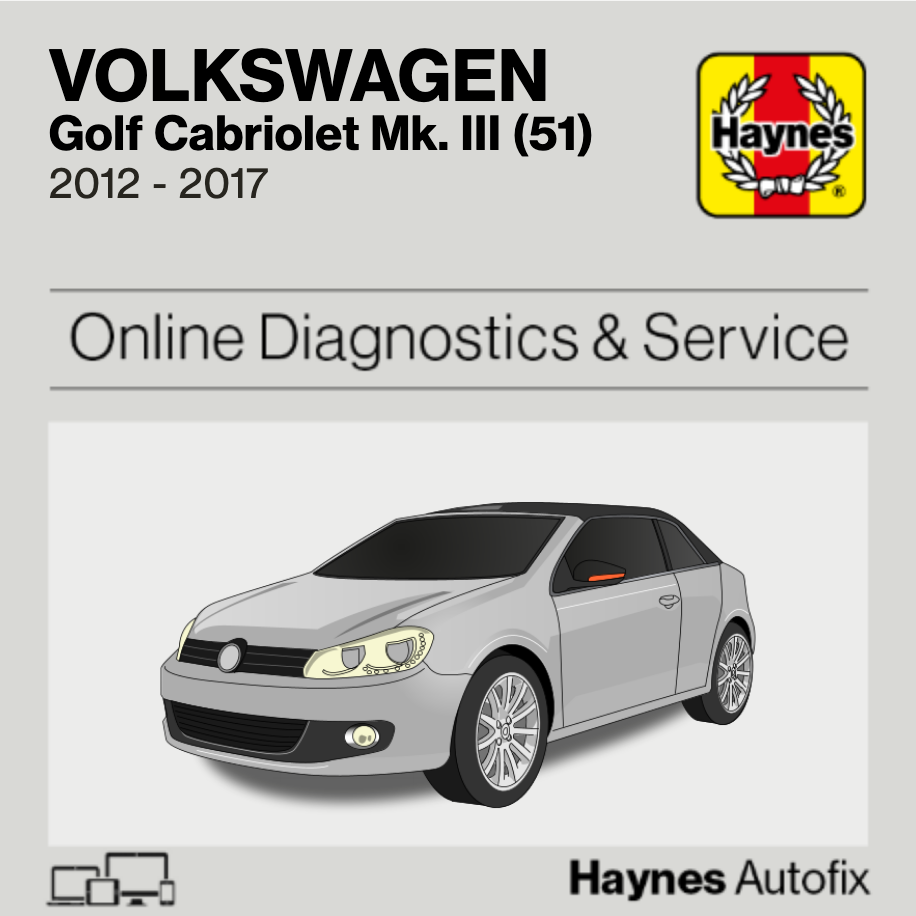 Volkswagen Golf Cabriolet MkIII (51) 2012 to 2017 Haynes Online Diagnostics & Service Guide