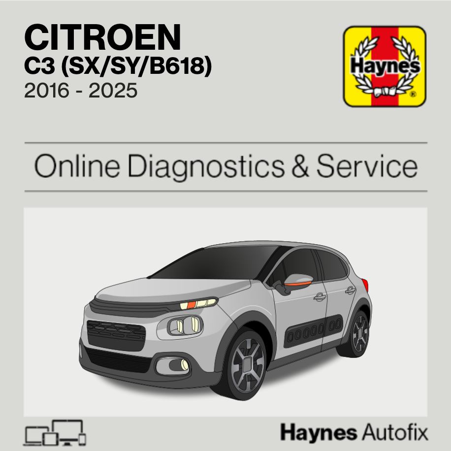 Citroen C3 (SX/SY/B618) 2016 to 2025 Haynes Online Diagnostics & Service Guide
