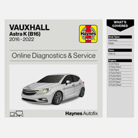 Vauxhall Astra K (B16) 2016 to 2022 Haynes Online Diagnostics & Service Guide