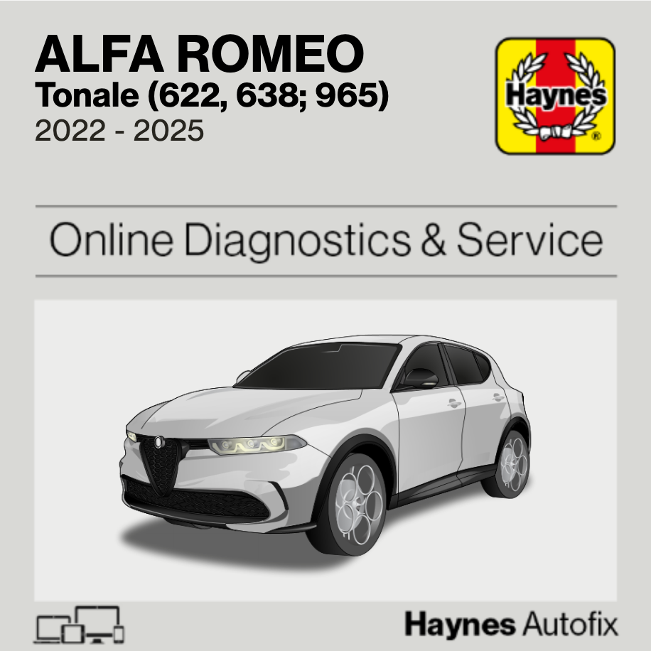Alfa Romeo Tonale (622, 638; 965) 2022 to 2025 Haynes Online Diagnostics & Service Guide
