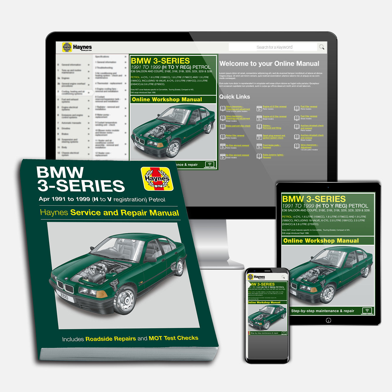 BMW 3-Series Petrol (Apr 1991-1999) Haynes Repair Manual Bundle