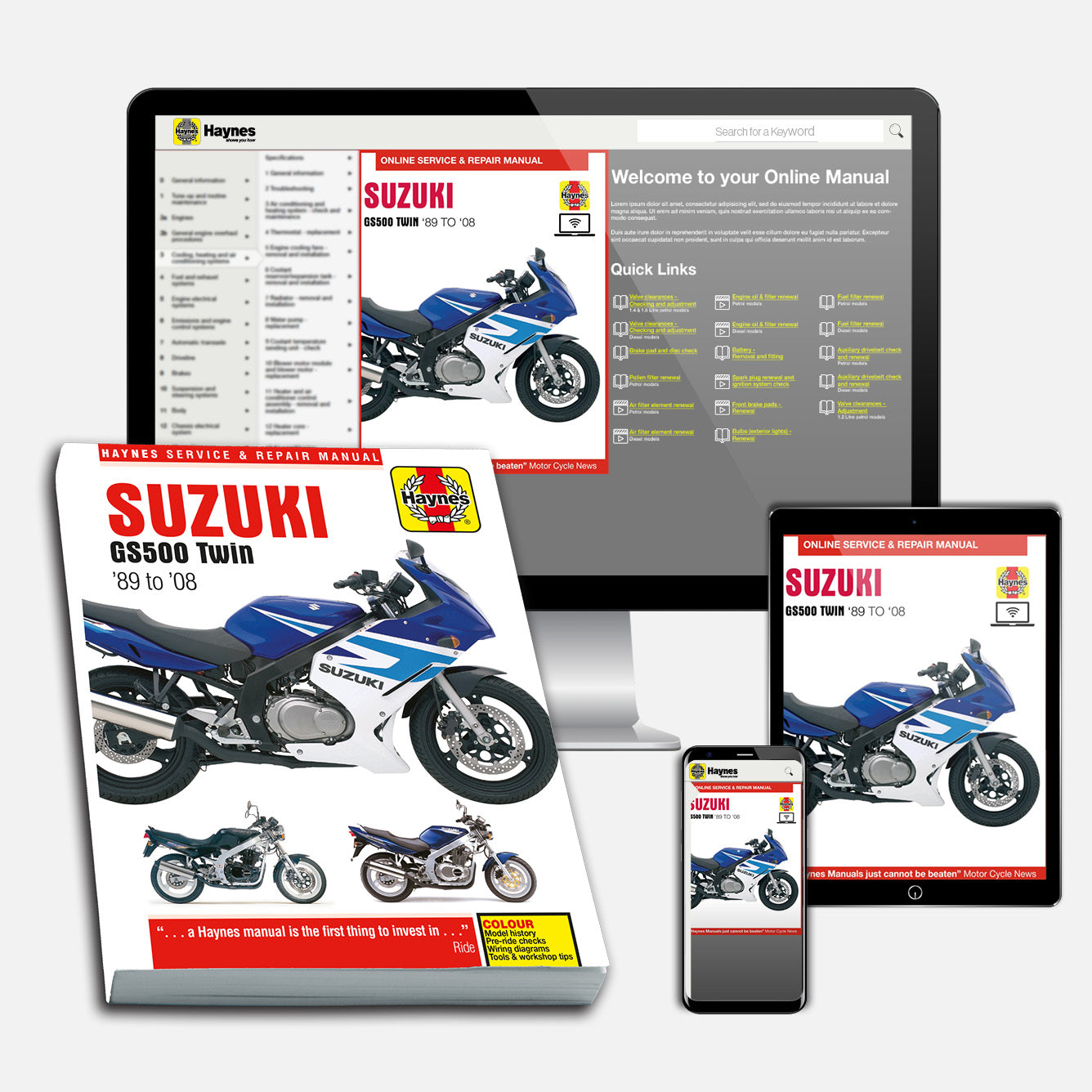 Suzuki GS500 Twin (1989-2008) Haynes Repair Manual Bundle