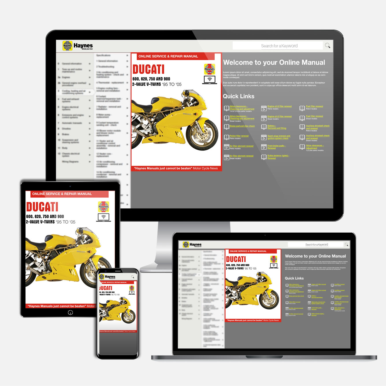Ducati 600, 620, 750 & 900 2-valve V-Twins (1991-2005) Haynes Repair Manual