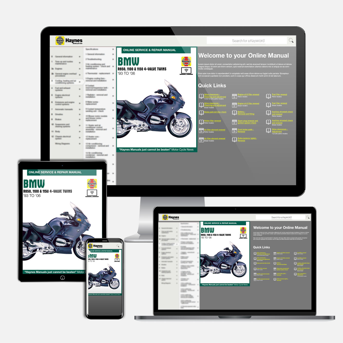 BMW R850, 1100 & 1150 4-valve Twins (1993-2006) Haynes Repair Manual