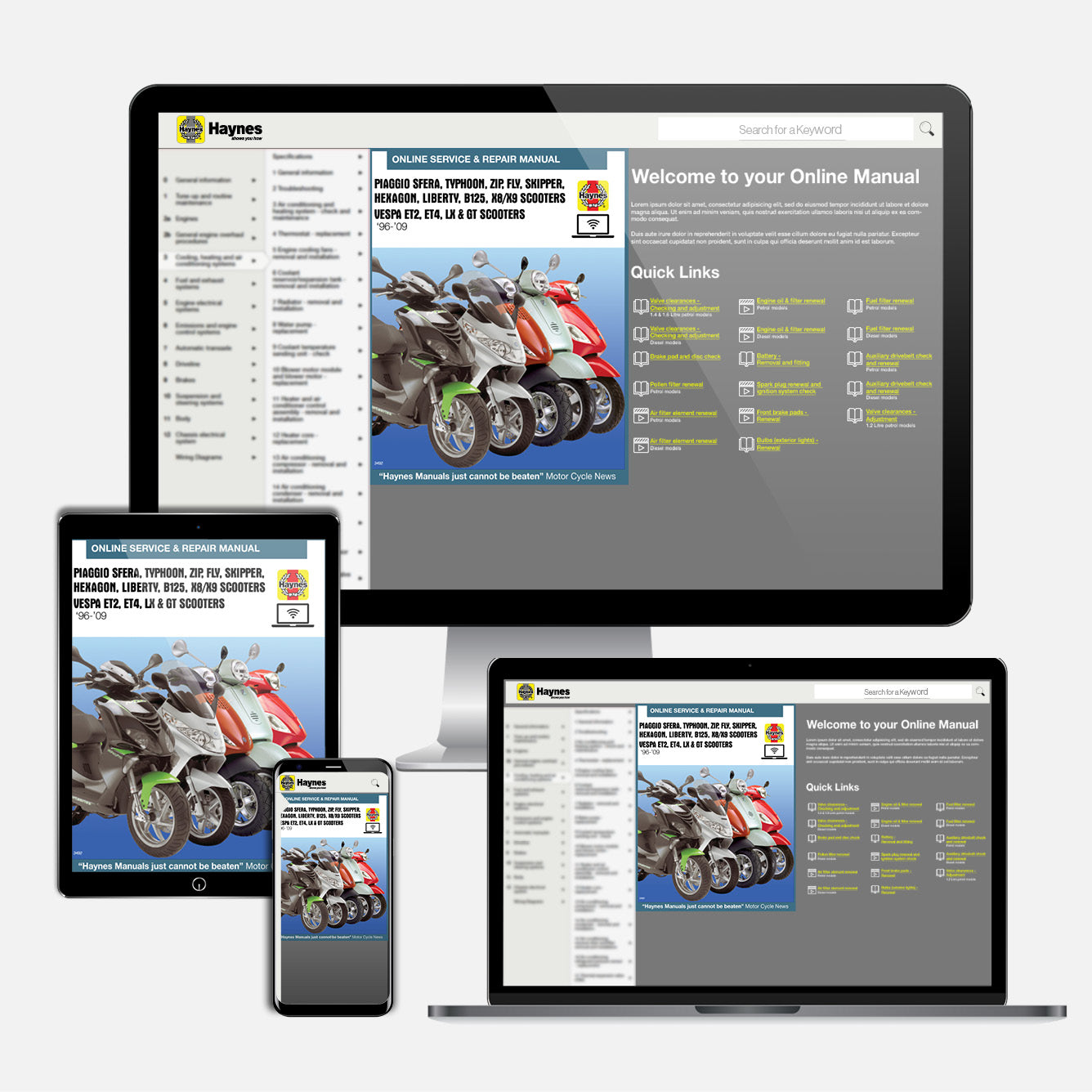 Piaggio & Vespa Scooters (1991-2009) Haynes Repair Manual