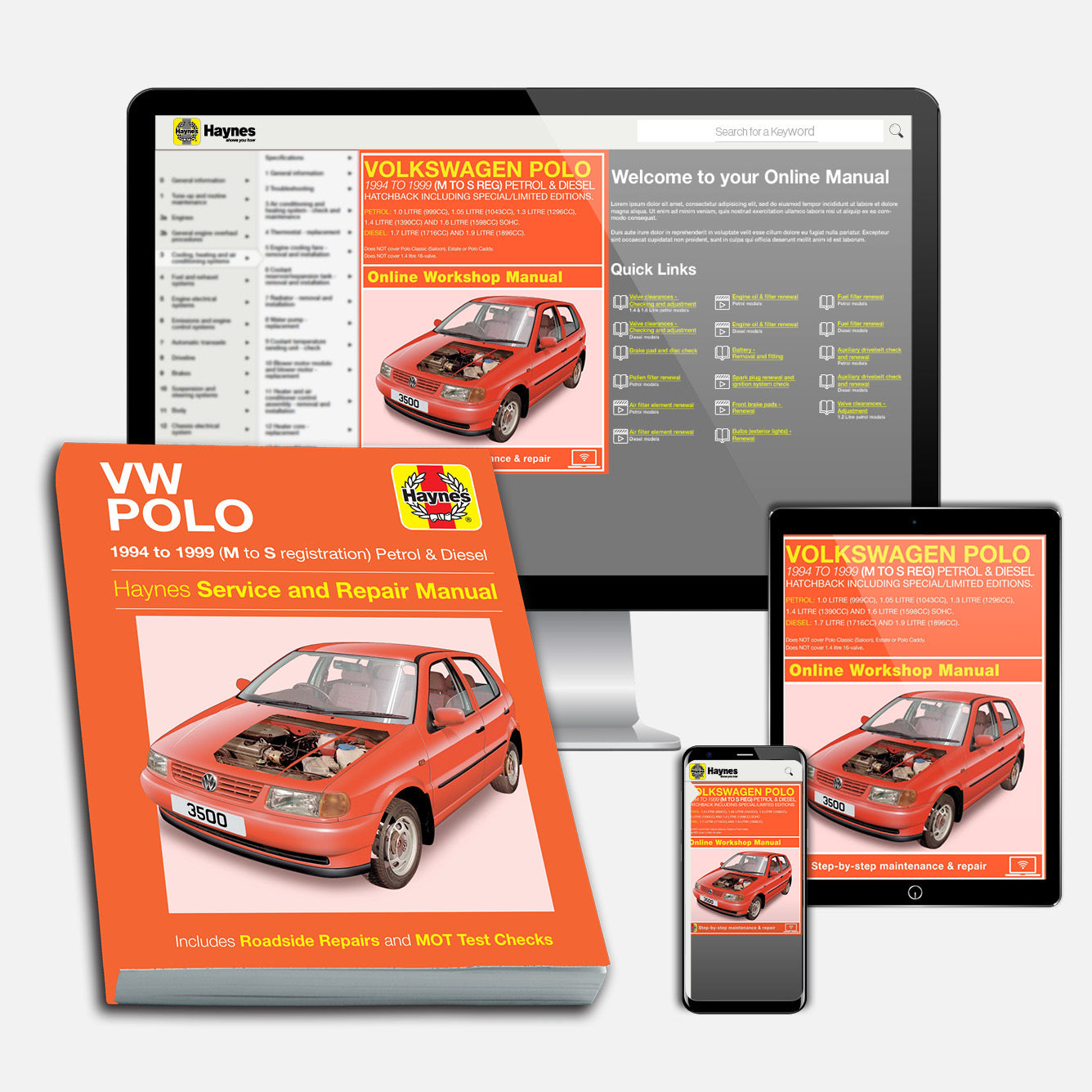 Volkswagen Polo Hatchback Petrol & Diesel (1994-1999) Haynes Repair Manual Bundle