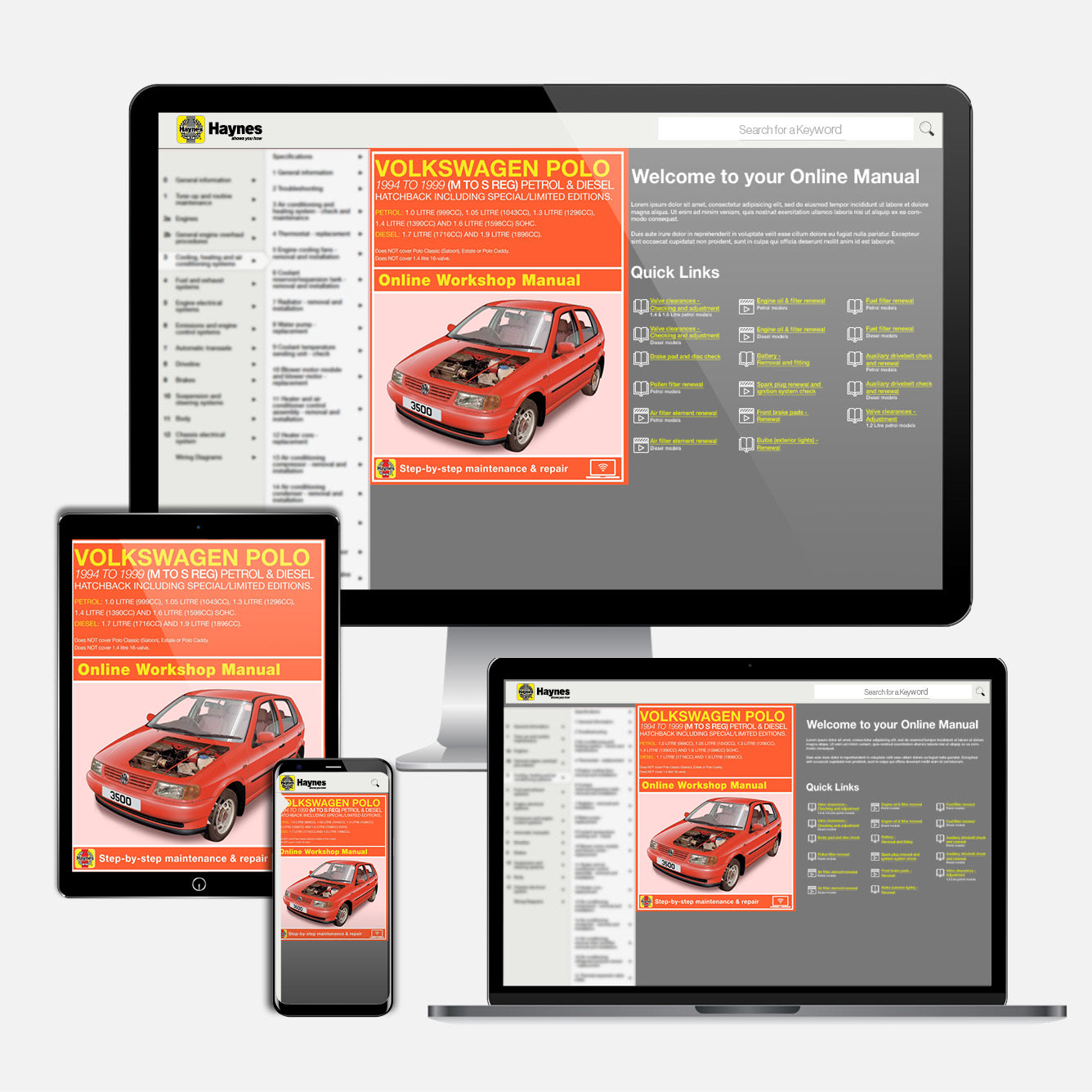 Volkswagen Polo Hatchback Petrol & Diesel (1994-1999) Haynes Repair Manual