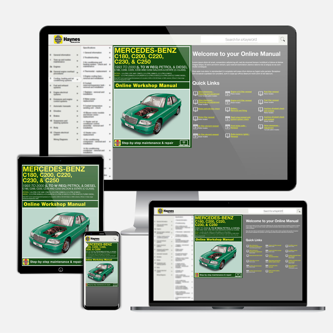 Mercedes-Benz C-Class Petrol & Diesel (1993-Aug 2000) Haynes Repair Manual