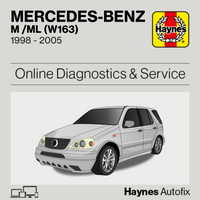 Mercedes-Benz M /ML (W163) 1998 to 2005 Haynes Online Diagnostics & Service Guide